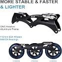 Inline Skates with Flashing Wheel Aluminum Body in-Line Skates,LED Flash Light with Adjustable Length,Set for Boys Kids and Girls (Blue-3 Wheel)