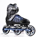 Roller Skates with Front Wheel LED Light Inline Adjustable Skating Shoes for Boys &amp; Girls Skate Outdoor Fun 5-22 Yrs Street Skates Flash On Kids Age 10 to26 Years (Blue pro)