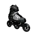 Inline Skates with Flashing Wheel Aluminum Body in-Line Skates,LED Flash Light with Adjustable Length,Set for Boys Kids and Girls (Black 3 Wheel)