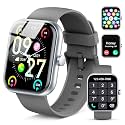 Coucur Smart Watch for Men Women, 1.96" Fitness Tracker Running Watch (Answer/Make Call), Pedometer, Sleep/Step/Activity/Heart Rate Monitor, 110+ Sport Modes Smartwatch for Adroid iOS, Deep Black