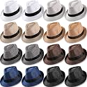 Coume 16 Pack 1920s Short Brim Hat Men Women Hats Panama