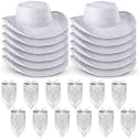 Coume 24 Pieces Cowboy Hats and Bandanas