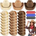 Coume 48 Pcs Cowboy Hats and Bandanas Bulk Set