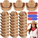 Coume 48 Pcs Cowboy Hats and Bandanas Bulk Set