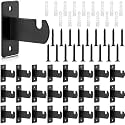Coume 30 Pcs Black Grid Wall Mount Bracket with Screws, Metal Panel Hooks