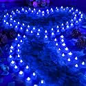 Coume 120 Pcs Heart LED Candles &amp; 6000 Rose Petals Set, Blue Light