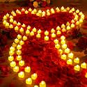 Coume 120 Pcs Heart LED Candles & 6000 Rose Petals Set, Warm White Light