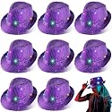 Coume 8 Pcs Light up Hats Bulk LED Cowboy Hat for Disco Halloween