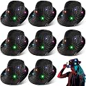 Coume 8 Pcs Light up Hats Bulk LED Cowboy Hat for Disco Halloween