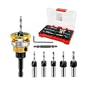 Countersink Drill Bit Set - HSS M2 Counter Sink Adjustable Depth Drill Bit for US Wood Screw, 1/8" 9/64" 5/32" 11/64" 3/16" 82° Counter-Bore