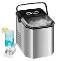 Countertop Ice Maker, 26 lbs in 24 Hours, 9 Bullet Ice Cubes Ready in 6 Mins, Portable Ice Machine with Handle, 2 Sizes Ice Cubes, with Ice Scoop and Basket for Home/Kitchen/Bar/RV