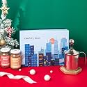 Country Bean Germany gift hamper set with manual Milk Frother 400ml, Hazelnut and Vanilla instant flavoured coffees (50g x 2) | Perfect present for Winter season