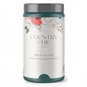 Country Chic All-in-One Chalk Paint for Furniture, Cabinets, Home Decor, Eco-Friendly, Matte Finish, Built-In Primer &amp; Top Coat for Wood, Metal - Wanderess (Teal) - Quart 32 oz (950 ml)