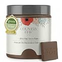 Country Chic All-in-One Chalk Paint for Furniture, Cabinets, Home Decor, Eco-Friendly, Matte Finish, Built-In Primer &amp; Top Coat for Wood, Metal - Leather Bound (Chocolate Brown) - 4 oz (118 ml)