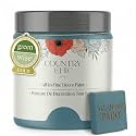 Country Chic All-in-One Chalk Paint for Furniture, Cabinets, Home Decor, Eco-Friendly, Matte Finish, Built-In Primer &amp; Top Coat for Wood, Metal - Tide Pool (Blue) - 4 oz (118 ml)