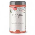 Country Chic All-in-One Chalk Paint for Furniture, Cabinets, Home Decor, Eco-Friendly, Matte Finish, Built-In Primer &amp; Top Coat for Wood, Metal - Sunset Glow (Coral Pink) - Quart 32 oz (950 ml)