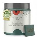 Country Chic All-in-One Chalk Paint for Furniture, Cabinets, Home Decor, Eco-Friendly, Matte Finish, Built-In Primer &amp; Top Coat for Wood, Metal - Jitterbug (Dark Teal) - Pint 16 oz (475 ml)