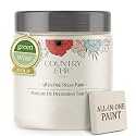 Country Chic All-in-One Chalk Paint for Furniture, Cabinets, Home Decor, Eco-Friendly, Matte Finish, Built-In Primer &amp; Top Coat for Wood, Metal - Crinoline (Off White) - Pint 16 oz (475 ml)