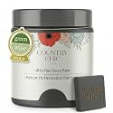 Country Chic All-in-One Chalk Paint for Furniture, Cabinets, Home Decor, Eco-Friendly, Matte Finish, Built-In Primer &amp; Top Coat for Wood, Metal - Liquorice (Black) - Pint 16 oz (475 ml)