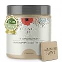 Country Chic All-in-One Chalk Paint for Furniture, Cabinets, Home Decor, Eco-Friendly, Matte Finish, Built-In Primer &amp; Top Coat for Wood, Metal - Cheesecake (Off White) - Pint 16 oz (475 ml)