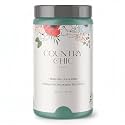 Country Chic All-in-One Chalk Paint for Furniture, Cabinets, Home Decor, Eco-Friendly, Matte Finish, Built-In Primer &amp; Top Coat for Wood, Metal - Bliss (Teal) - Quart 32 oz (950 ml)