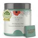 Country Chic All-in-One Chalk Paint for Furniture, Cabinets, Home Decor, Eco-Friendly, Matte Finish, Built-In Primer &amp; Top Coat for Wood, Metal - Bliss (Teal) - Pint 16 oz (475 ml)