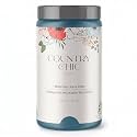 Country Chic All-in-One Chalk Paint for Furniture, Cabinets, Home Decor, Eco-Friendly, Matte Finish, Built-In Primer &amp; Top Coat for Wood, Metal - Tide Pool (Blue) - Quart 32 oz (950 ml)