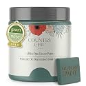 Country Chic All-in-One Chalk Paint for Furniture, Cabinets, Home Decor, Eco-Friendly, Matte Finish, Built-In Primer &amp; Top Coat for Wood, Metal - Wanderess (Teal) - 4 oz (118 ml)