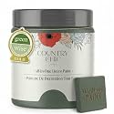 Country Chic All-in-One Chalk Paint for Furniture, Cabinets, Home Decor, Eco-Friendly, Matte Finish, Built-In Primer &amp; Top Coat for Wood, Metal - Hollow Hill (Dark Green) - 8 oz (237 ml)