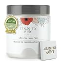 Country Chic All-in-One Chalk Paint for Furniture, Cabinets, Home Decor, Eco-Friendly, Matte Finish, Built-In Primer &amp; Top Coat for Wood, Metal - Simplicity (White) - Pint 16 oz (475 ml)