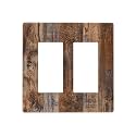 Country Distressed Vintage Wood Wooden Decorative 2 Gang Double GFCI Decorator Rocker Light Switch Cover Outlet Wall Plate Electrical Faceplate Screwless