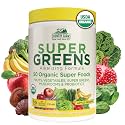Country Farms Organic Super Greens Powder, Daily Greens Drink Mix with 50 Organic Superfoods, Fruits, Vegetables, Fiber, Mushrooms &amp; Probiotics for Gut Health, Digestion &amp; Energy, Banana Flavor