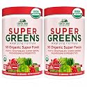 Country Farms Super Greens Berry Flavor, 50 Organic Foods, USDA Drink Mix, Multicolor, Multi, 40 Servings, 21 Oz, 2 Pack
