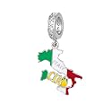 Country Flag Charms for Bracelets 925 Sterling Silver Dominican Republic/Puerto Rico/Peru/Mexican/Jamaica/Ireland/Texas Charms Souvenirs Gifts for Women National Flag Map Series Pendant Jewelry Travel Memorial Gift