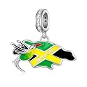 Country Flag Charms for Bracelets 925 Sterling Silver Dominican Republic/Puerto Rico/Peru/Mexican/Jamaica/Ireland/Texas Charms Souvenirs Gifts for Women National Flag Map Series Pendant Jewelry Travel Memorial Gift