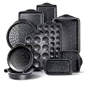 Country Kitchen Nonstick Stackable Bakeware Set - Durable, Easy Release Baking Set, Black, 10 Pcs