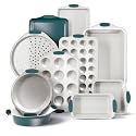 Country Kitchen Nonstick Stackable Bakeware Set - Heavy Duty, Durable, Easy Release Baking Set, Sage, 10 Pcs