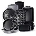 Country Kitchen Nonstick Stackable Bakeware Set - Heavy Duty, Durable, Easy Release Baking Set, Grey, 10 Pcs