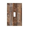Country Vintage Brown Wood Wooden Textured Decorative 1-Gang Light Switch Cover Single Toggle Switch Wall Plate Rustic Distressed Western Farmhouse Kitchen Electrical Faceplate