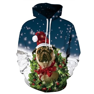 Couple Cute 3D Santa Print Ugly Christmas