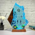 Couple Divers and Sea Turtles Ocean Resin Lamp, Handmade Resin Night Light