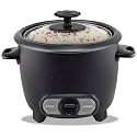 Courant Rice Cooker 8-Cup (Cooked), Removable Non-Stick Bowl, One Touch Rice Cooker, Black