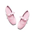Coutgo Girls Mary Jane Dress Shoes Flower Girl Shoes Bow Satin Ballet Flats for Party Wedding School Shoes