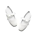 Coutgo Girls Mary Jane Dress Shoes Flower Girl Shoes Bow Satin Ballet Flats for Party Wedding School Shoes
