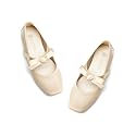 Coutgo Girls Mary Jane Dress Shoes Flower Girl Shoes Bow Satin Ballet Flats for Party Wedding School Shoes