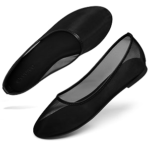 Coutgo Womens Mesh Ballet Flats