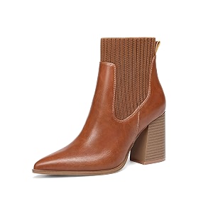 Coutgo Women Ankle Boots Sock Booties Pointed