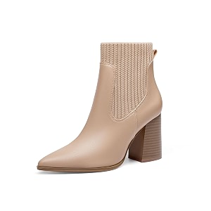 Coutgo Women Ankle Boots Sock Booties Pointed