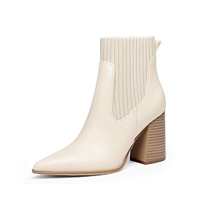 Coutgo Women Ankle Boots Sock Booties Pointed