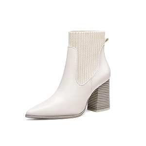 Coutgo Women Ankle Boots Sock Booties Pointed